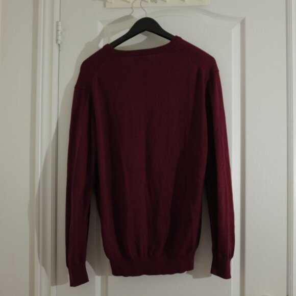 COPY - Dinero Milano dark red cotton blend vneck sweater size XXL - Picture 2 of 9